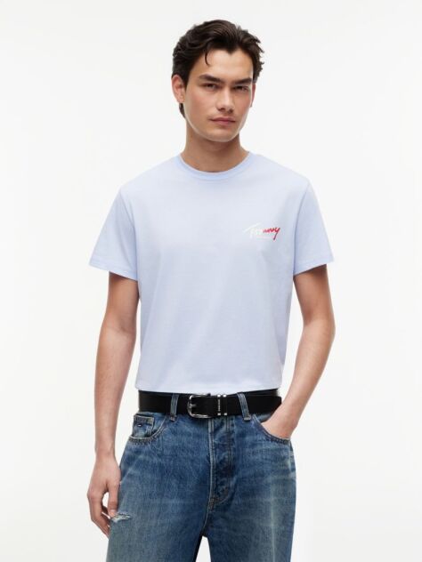 Blue Signature Logo Slim Jersey T-Shirt  Men