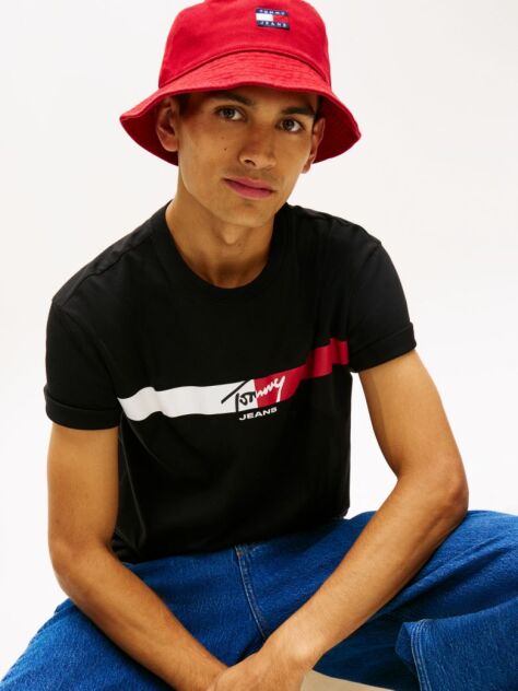 Black Signature Logo Jersey T-Shirt  Men