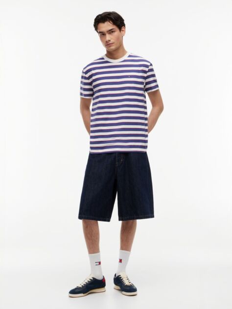 Multi Tommy Flag Stripe Jersey T-Shirt  Men