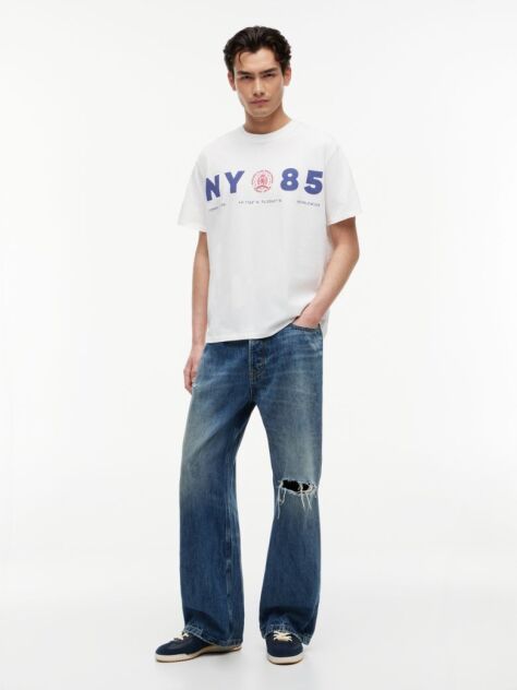 White Back Logo Relaxed Jersey T-Shirt  Men