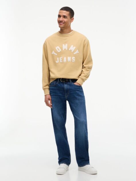 Beige Classic Logo Brushed Fleece Relaxed Sweatshirt  Men