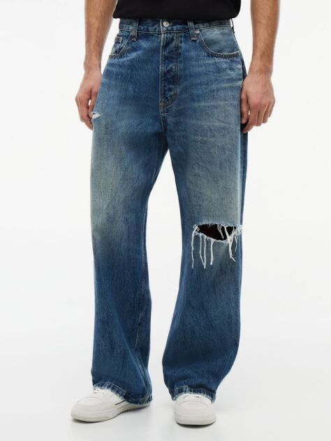 Denim Theo Distressed Loose Jeans  Men