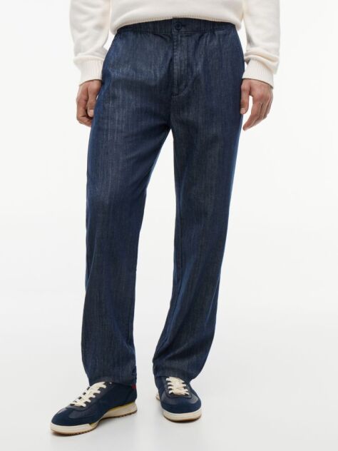 Blue Sonny Lightweight Twill Tapered Trousers  Men