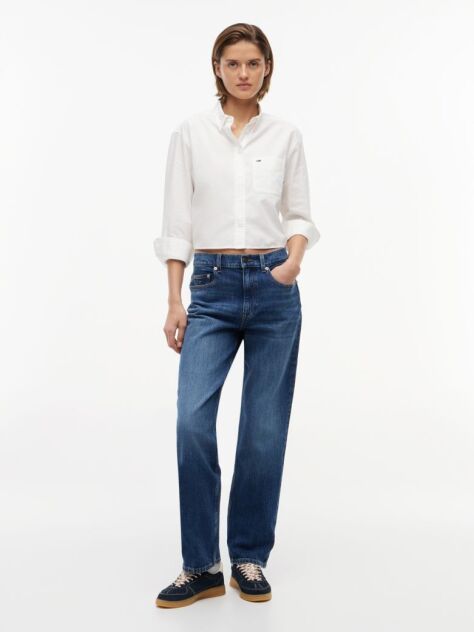 Denim Whiskered Mid Rise Slim Jeans  Women