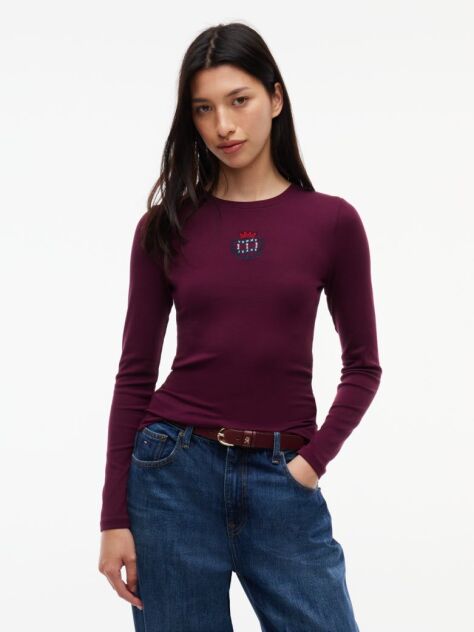 Purple Crest Slim Long Sleeve T-Shirt  Women