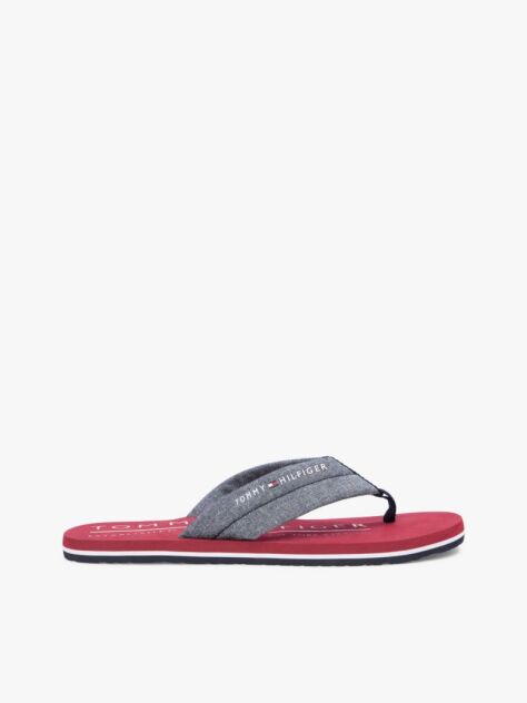 Multi Pure Linen Chambray Jacquard Flip-Flops  Men