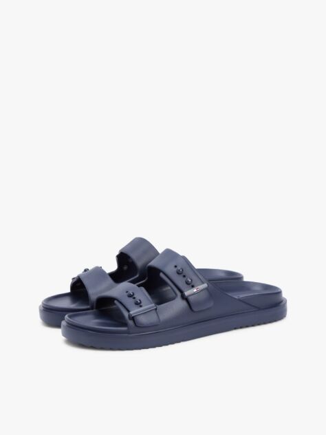 Blue Lightweight Pin Buckle Serrated Pool Slides  Men