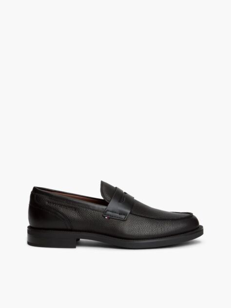 Μαύρο Δερμάτινα Loafers Με Ανάγλυφο Φινίρισμα  Άνδρες
