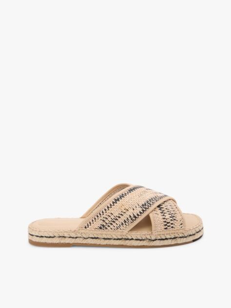 Beige Raffia TH Monogram Espadrille Mules  Women