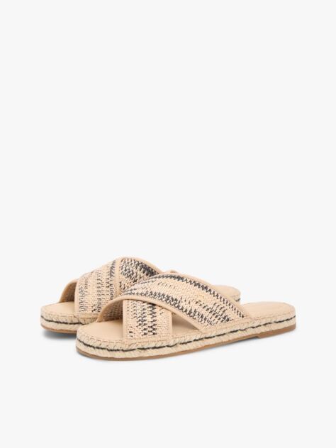 Beige Raffia TH Monogram Espadrille Mules  Women