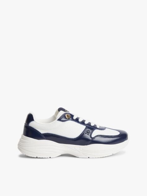 Multi Δερμάτινα Sneakers Mε Μονόγραμμα TH Και Μίξη Υφών  Γυναίκες