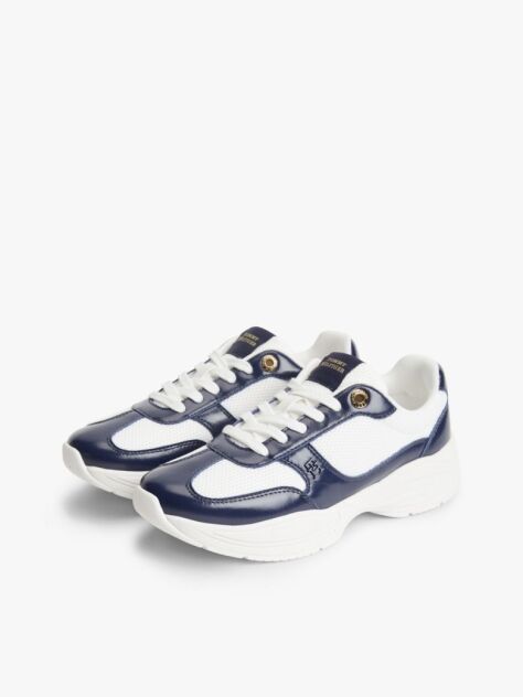 Multi Δερμάτινα Sneakers Mε Μονόγραμμα TH Και Μίξη Υφών  Γυναίκες