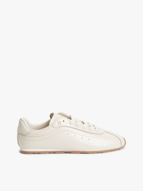 Μπεζ Δερμάτινα Sneakers Με Μονόγραμμα TH  Γυναίκες