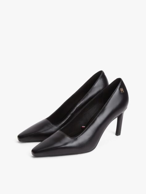 Black TH Monogram Leather High Heels  Women