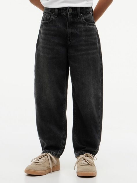 Denim Relaxed Barrel Leg Black Jeans  Boys