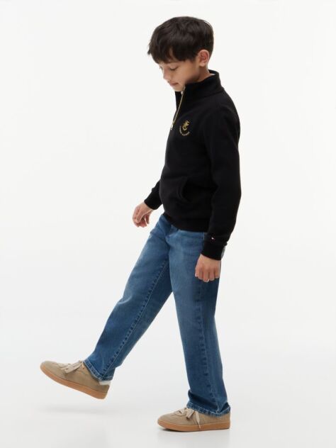 Black Logo Badge Quarter-Zip Sweatshirt  Boys