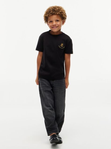 Black Shield Logo Appliqué T-Shirt  Boys