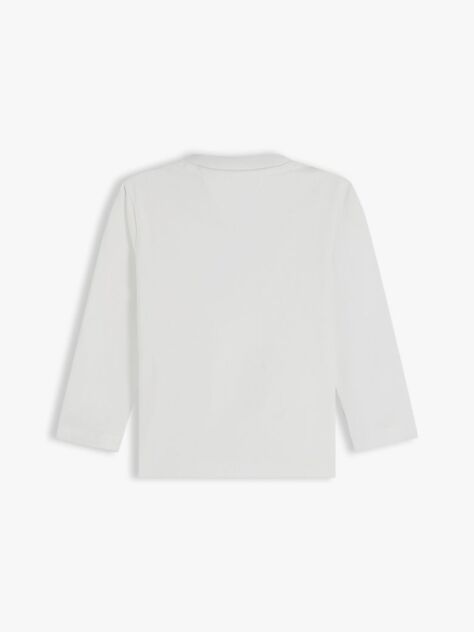 Άσπρο Μακρυμάνικο T-Shirt Με Λογότυπο  Βρεφικά