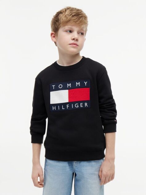 Black Heritage Flag Logo Crew Neck Jumper  Kids Unisex