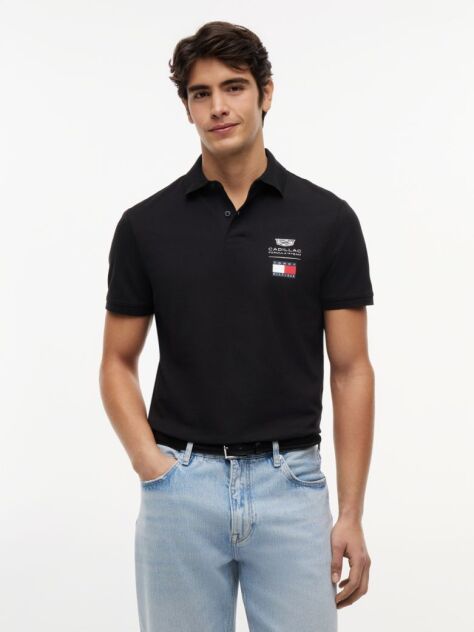 Black TH x Cadillac Formula 1® Team Logo Polo Shirt  Unisex
