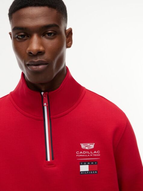 Κόκκινο TH x Cadillac Formula 1® Team Φούτερ Με Φερμουάρ Και Πίσω Σχέδιο  Unisex