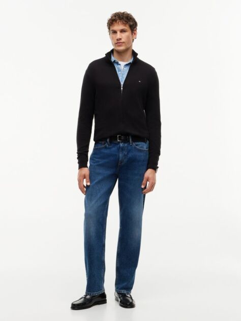 Black Cotton Cashmere Zip-Thru Cardigan  Men
