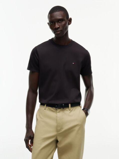 Black Flag Embroidery Interlock Slim Fit T-Shirt  Men