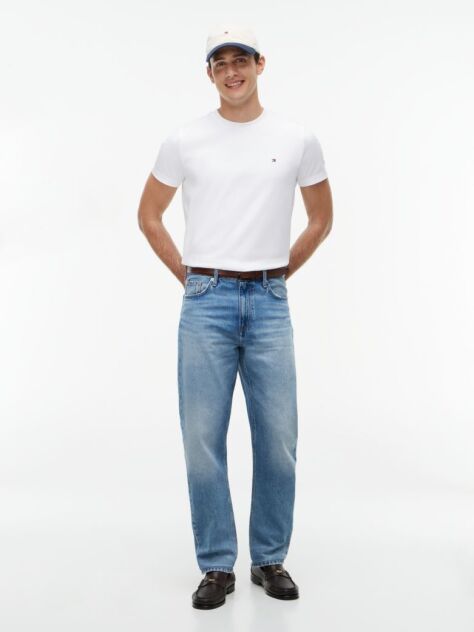 White Flag Embroidery Interlock Slim Fit T-Shirt  Men