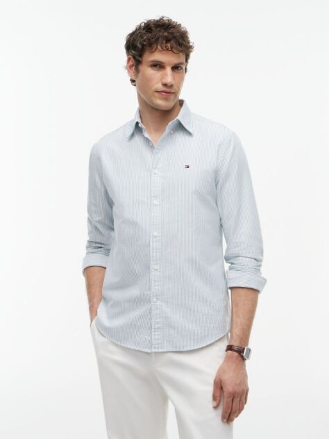 Blue Heritage Stripe Regular Fit Oxford Shirt  Men