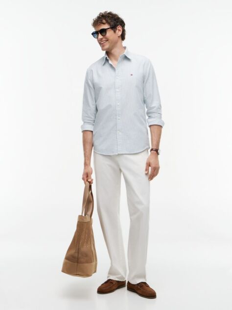 Blue Heritage Stripe Regular Fit Oxford Shirt  Men