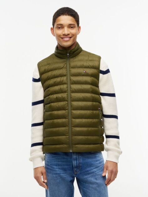Green Packable Water Repellent Vest  Men