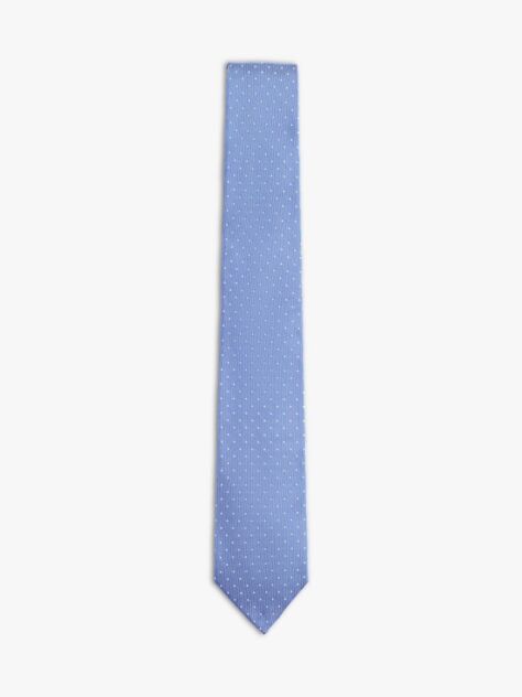 Blue Pure Silk Jacquard Micro Dot Tie  Men