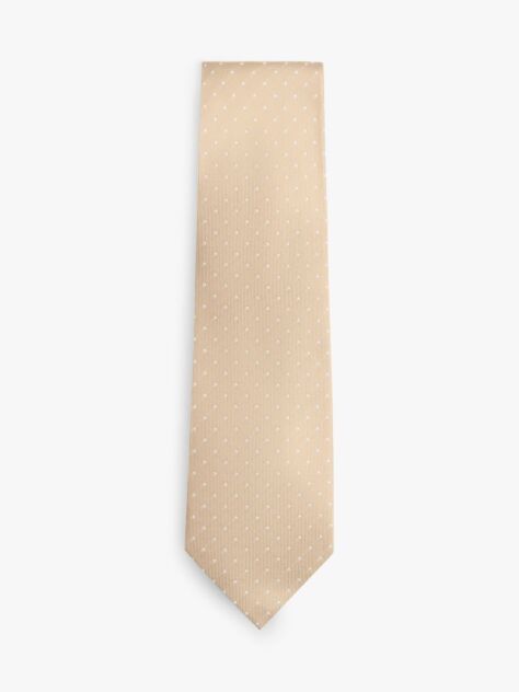 Beige Pure Silk Jacquard Micro Dot Tie  Men