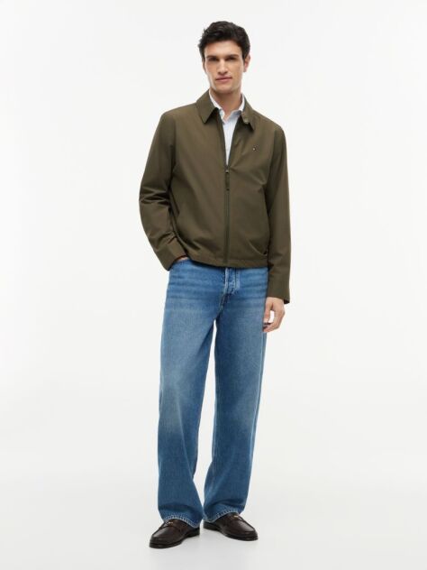 Green Packable Water Repellent Zip-Thru Ivy Jacket  Men