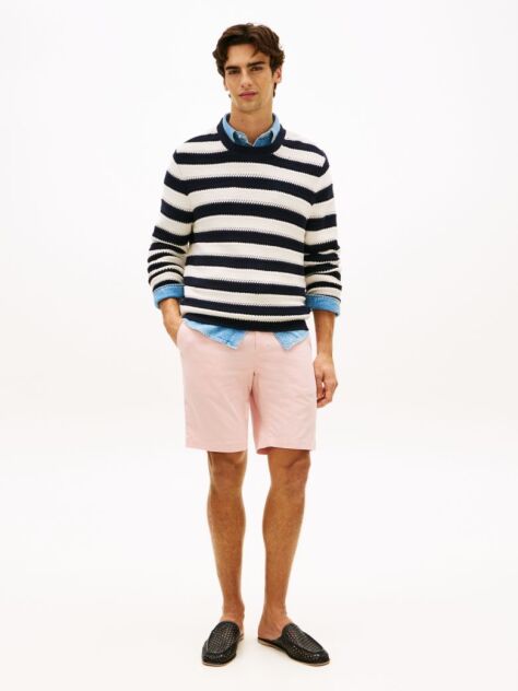 Pink Denton Twill Slim 9.5" Inseam Bermuda Shorts  Men