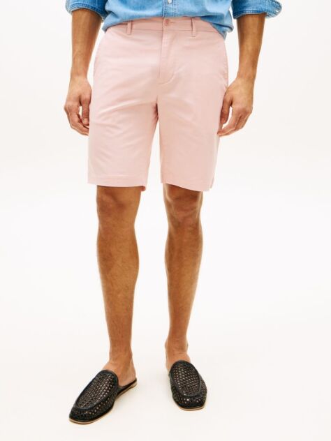 Pink Denton Twill Slim 9.5" Inseam Bermuda Shorts  Men