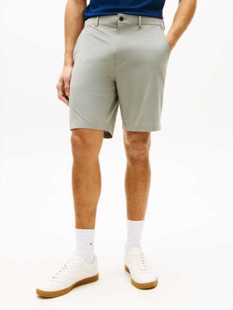 Grey Dover Flag Embroidery 8" Inseam Chino Bermuda Shorts  Men