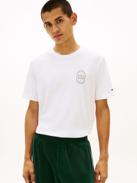 Άσπρο T-Shirt Με Κλασσική Λαιμόκοψη Και Λογότυπο  Άνδρες