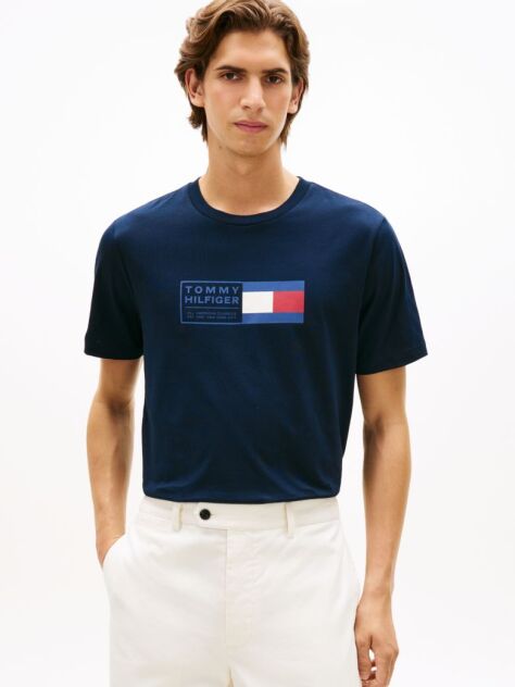 Blue Logo Jersey Crew Neck T-Shirt  Men