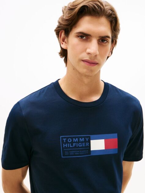 Blue Logo Jersey Crew Neck T-Shirt  Men