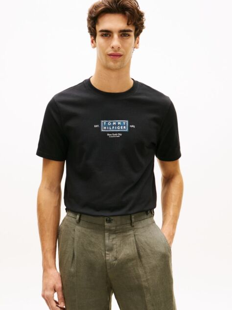 Black Heritage Logo Jersey Crew Neck T-Shirt  Men