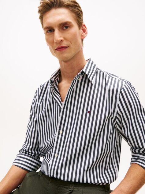 Multi TH Flex Regular Fit Stripe Poplin Shirt  Men
