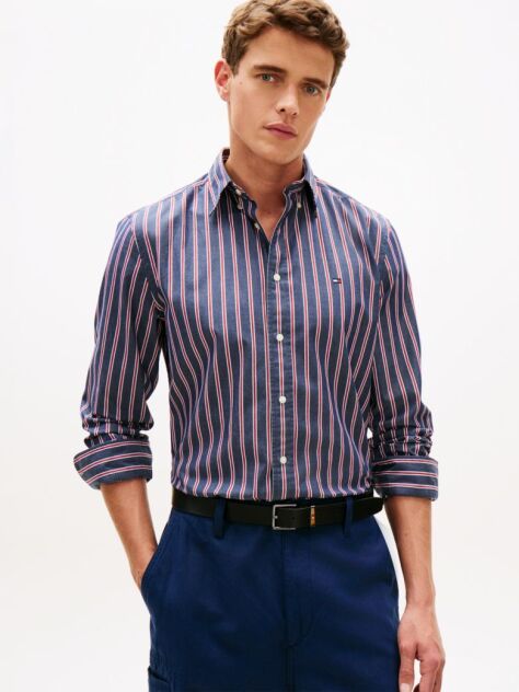 Multi TH Flex Regular Fit Stripe Poplin Shirt  Men