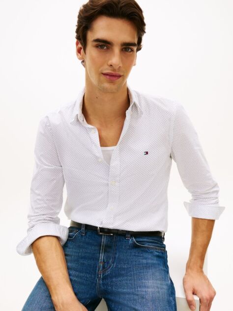 White TH Flex Slim Fit Button-Down Shirt  Men