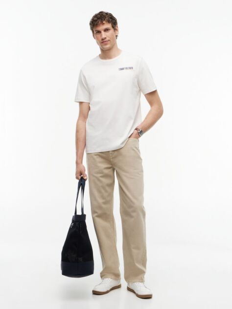 Beige Back Graphic Jersey T-Shirt  Men