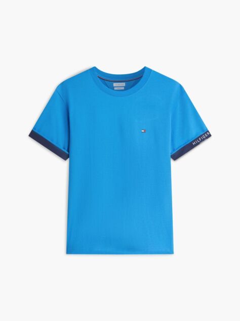 Blue Mixed Texture T-Shirt  Men