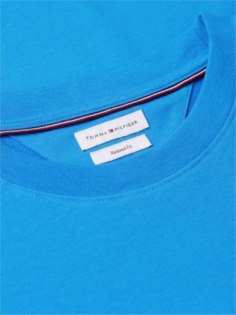 Blue Mixed Texture T-Shirt  Men