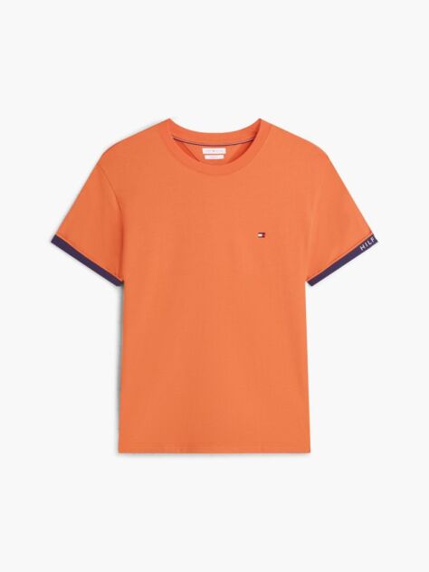 Orange Mixed Texture T-Shirt  Men