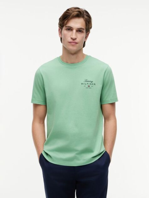 Green Logo Jersey Crew Neck T-Shirt  Men