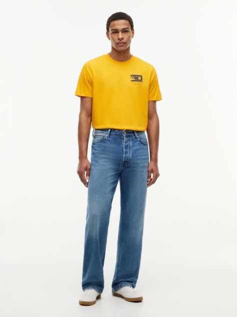 Πορτοκαλί T-Shirt Με Λογότυπο Και Κλασική Λαιμόκοψη  Άνδρες